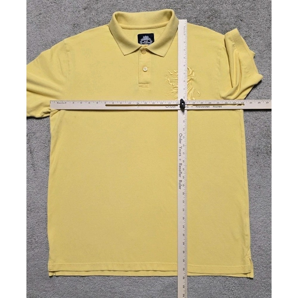 Vintage Y2K Ecko Unlimited Polo Mens XL Butter Yellow Big Rhino Embroidered Logo - Picture 14 of 16